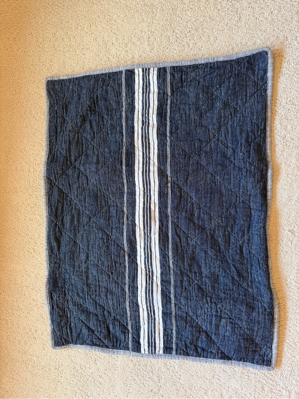 EUC Pottery Barn Teen Quilted Navy Stripe Sham Set (2) - Picture 8 of 16